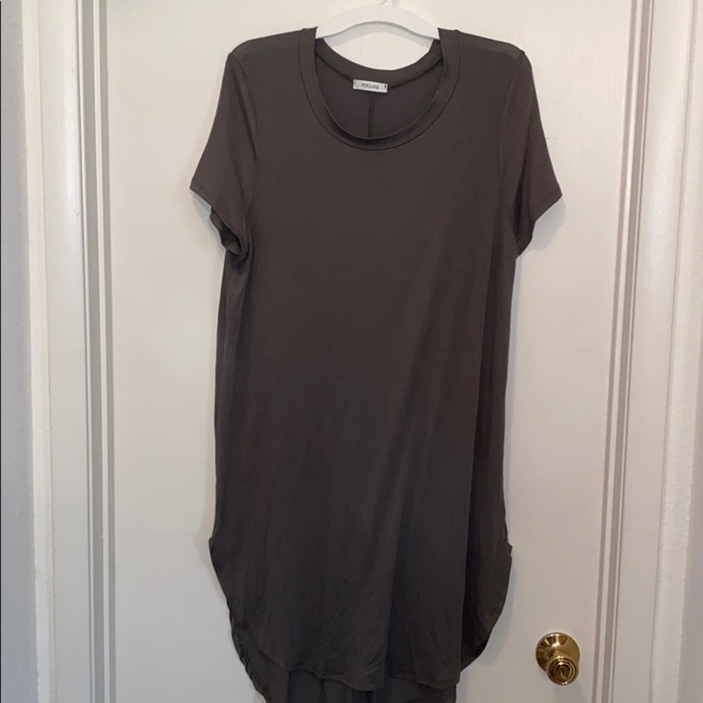 Army green T-shirt dress